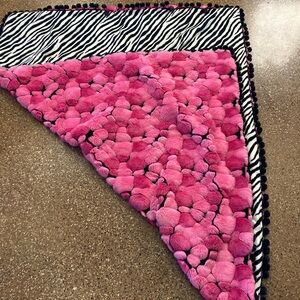 Cute Handmade Zebra Hot Pink Throw 59”x47”